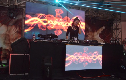 DJ Perform di Halloscream Alam Sutera.(man)