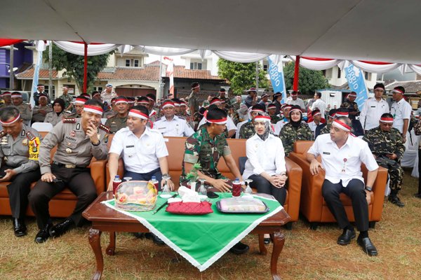 Tiga Kepala Daerah di Tangerang Raya menghadiri apel nusantara bersatu di Cikupa. (uad)